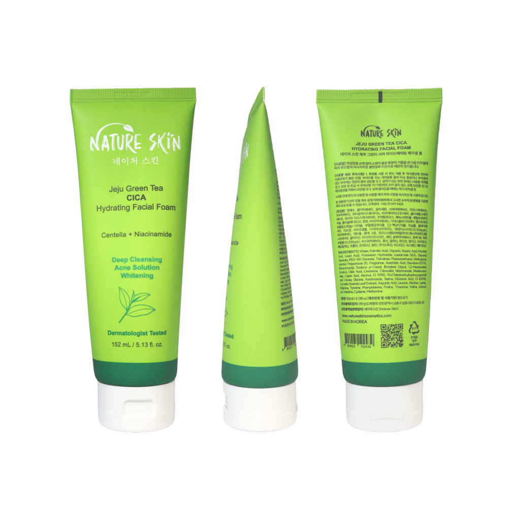 Nature Skin Jeju Green Tea CICA Hydrating Facial Foam 152 mL